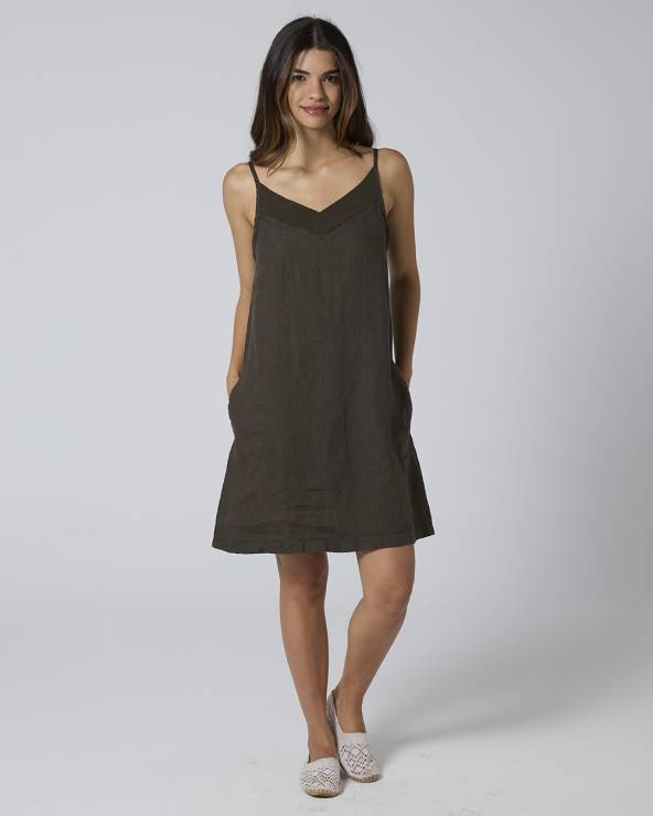 vestido corto de Lino