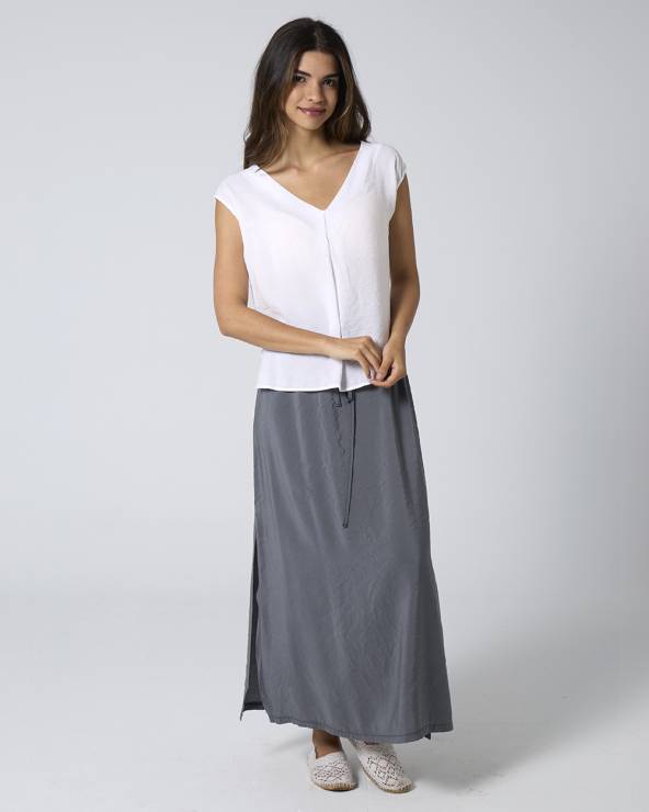 Falda larga gris