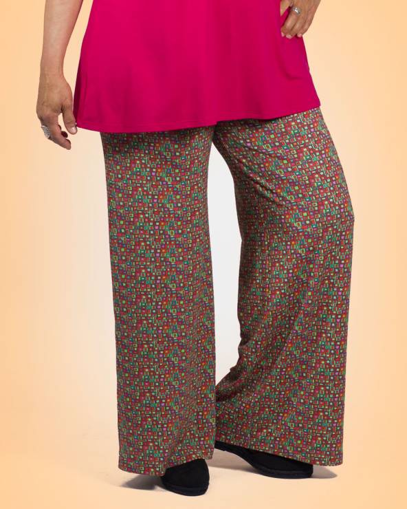 pantalons de punt ample i estampat.