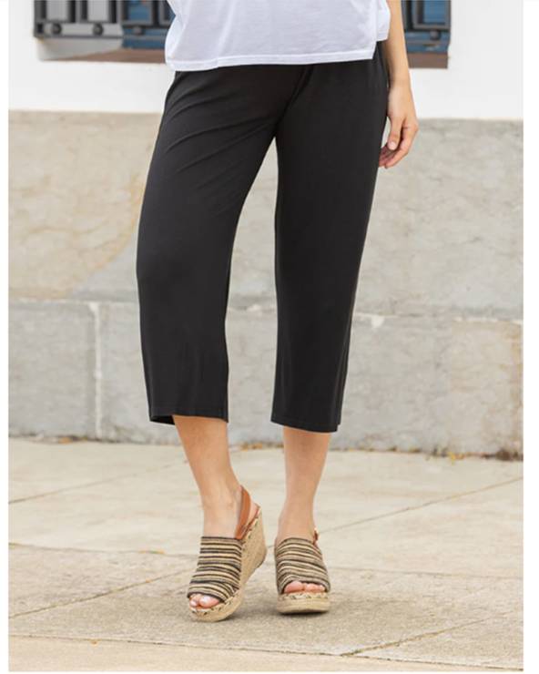 Pantaló pirata de viscosa negre