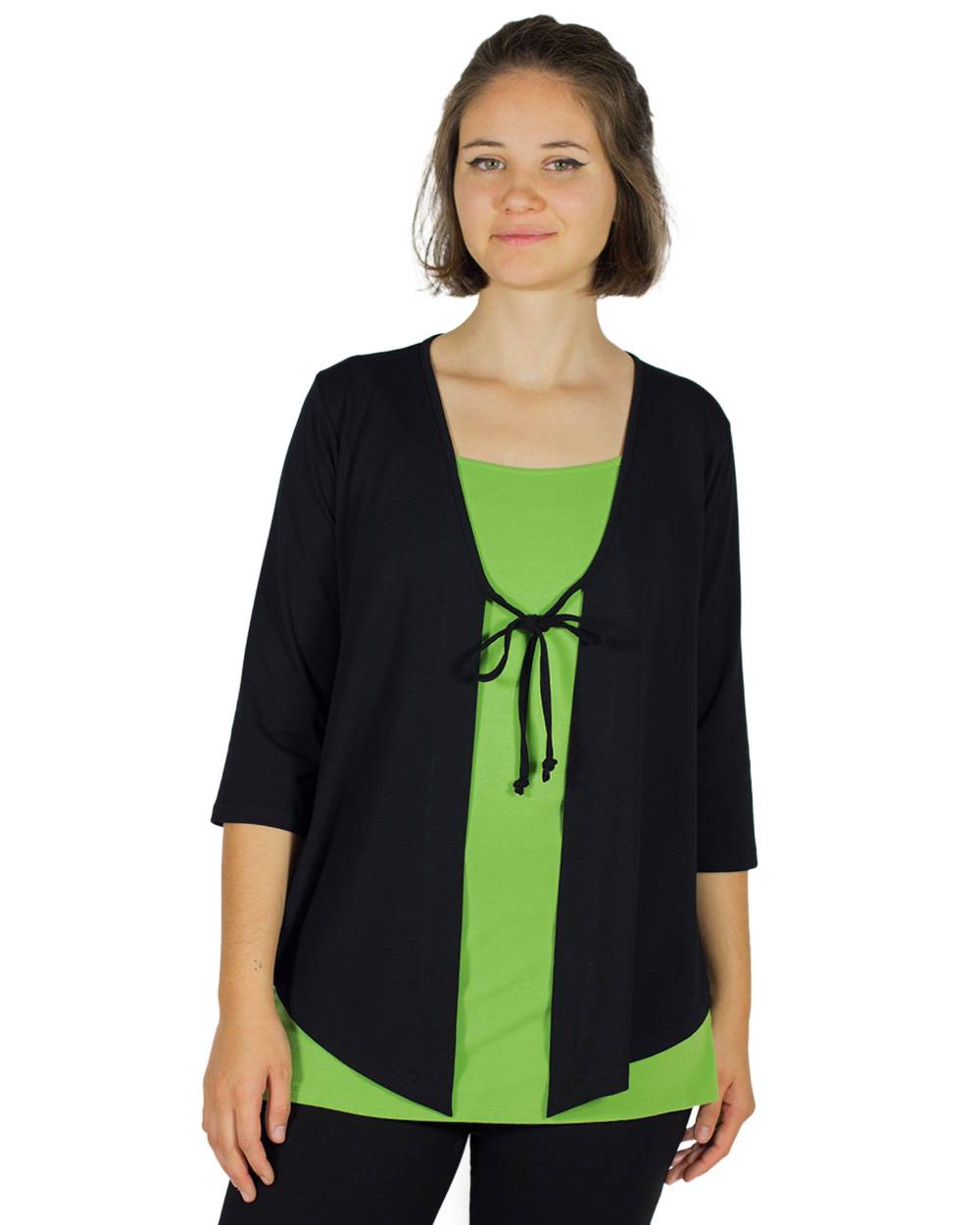 chaqueta negra de crepe