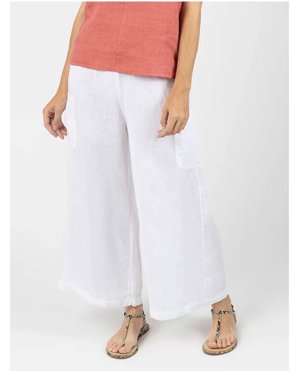 Pantalón pirata blanco de lino