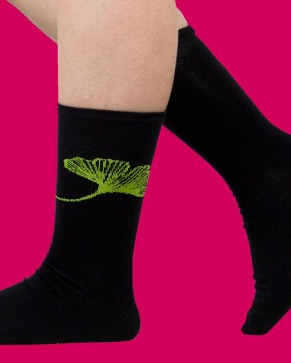 Green Ginkgo Socks