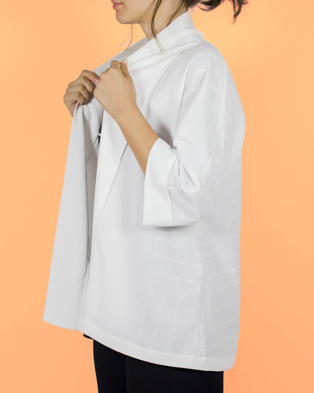Jaqueta kimono blanc.