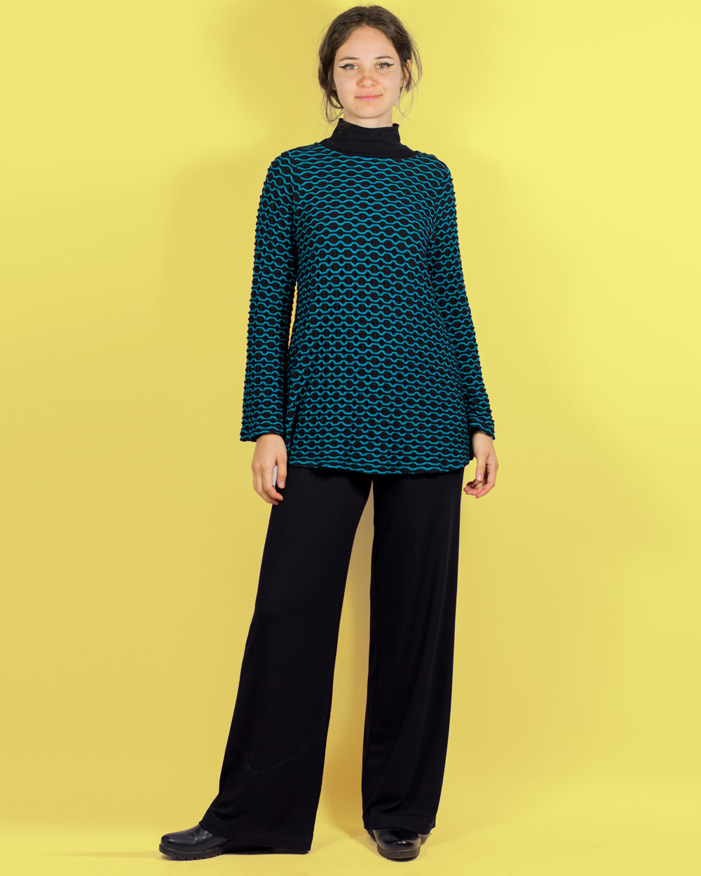 pantalon ancho negro de punto